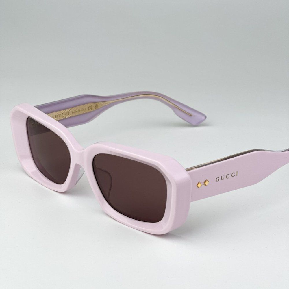 NEW Gucci GG1531SK 003 Pink Brown Unisex Rectangle Sunglasses GG 1531SK - Picture 8 of 11